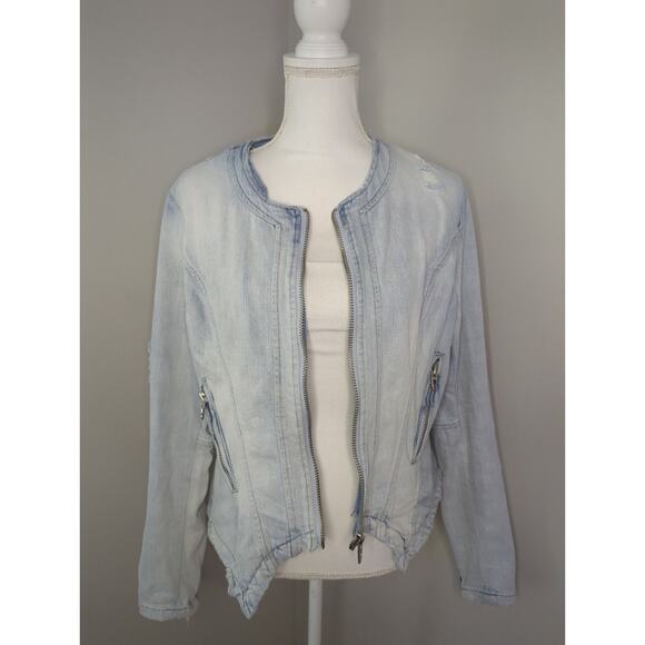 Blank NYC denim 90s style light wash part time lover jacket lg - Picture 4 of 9